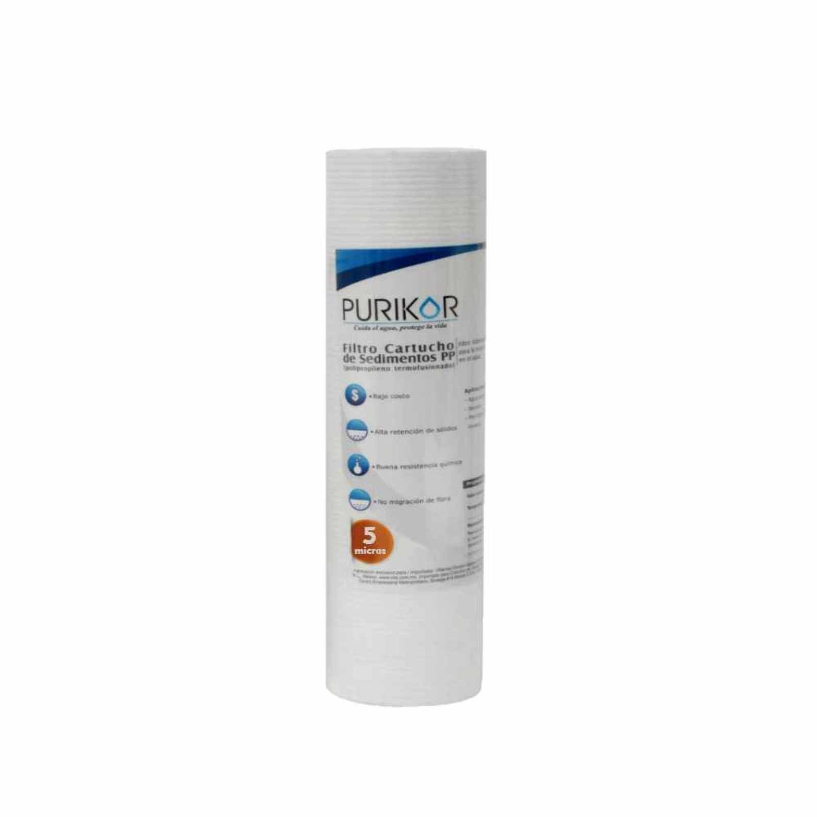 Filtro cartucho de polipropileno termofusionado. Modelo: PKCPP2.5X10X5