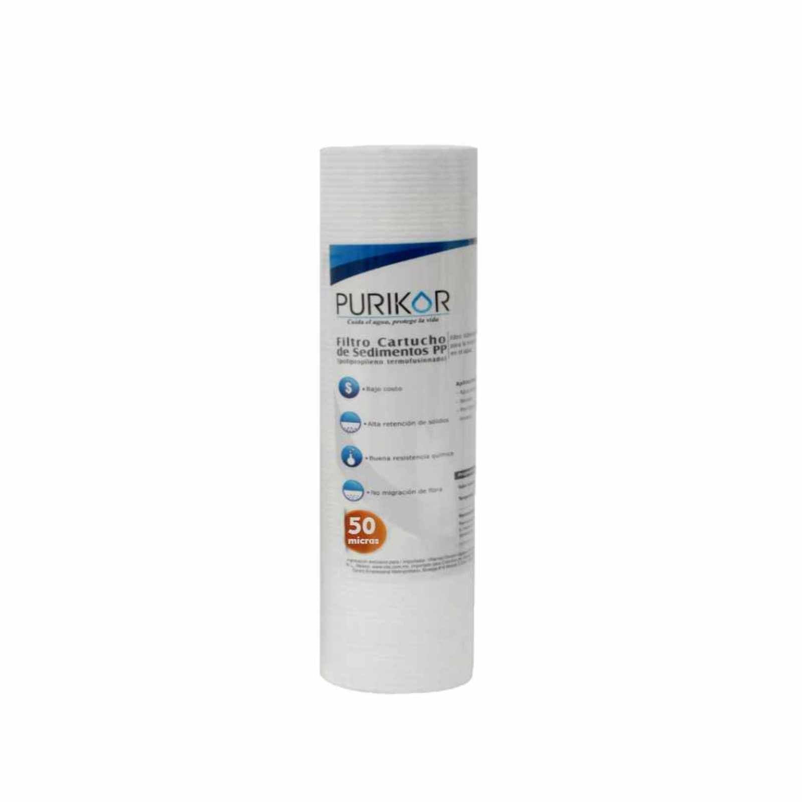 Filtro cartucho de polipropileno termofusionado. Modelo: PKCPP2.5X10X50