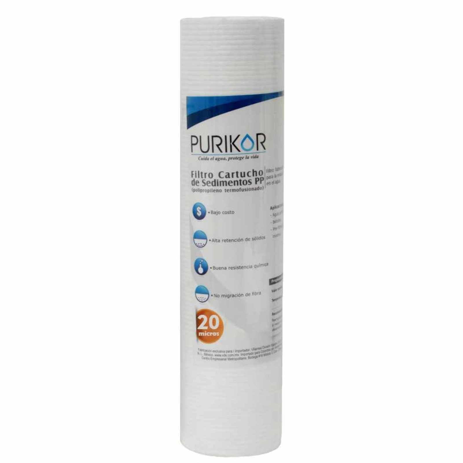 Filtro cartucho de polipropileno termofusionado. Modelo: PKCPP2.5X20X20