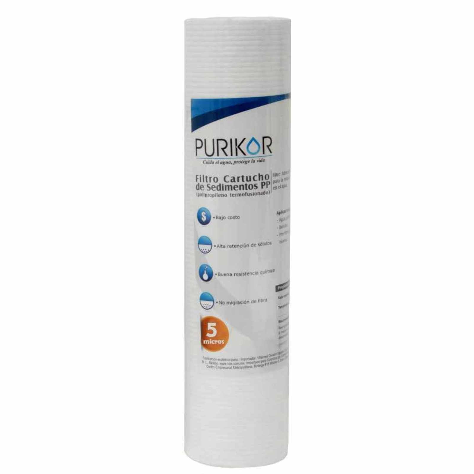 Filtro cartucho de polipropileno termofusionado. Modelo: PKCPP2.5X20X5