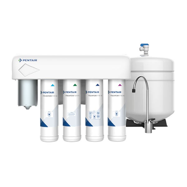 OSMOSIS INVERSA FRESHPOINT GRO-475BP, 4 ETAPAS, 75GPD CON BOMBA Marca PENTAIR. Modelo: 161114
