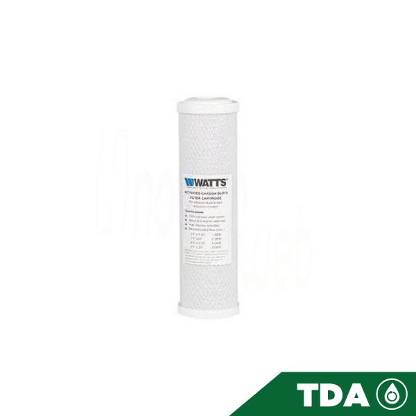 CARTUCHO DE CARBON BLOCK 975, 5 MICRAS Marca WATTS. Modelo: 601618