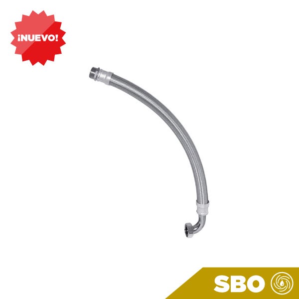 MANGUERA FLEXIBLE 80CM 1"HXM CON CODO 90° PARA TANQUES 50/80/100 LTS Marca AQUEX. Modelo: H80E
