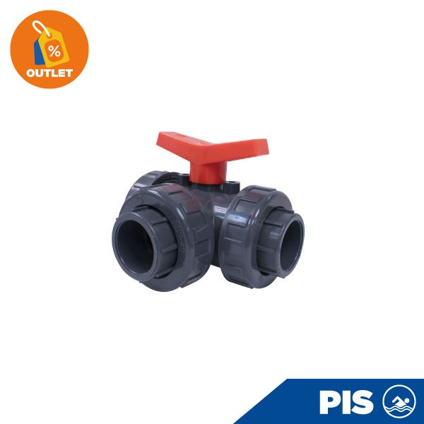 VAL BOLA 3 VIAS EPDM LISA 1 1/2" "L" Marca AQUARAM. Modelo: 560220