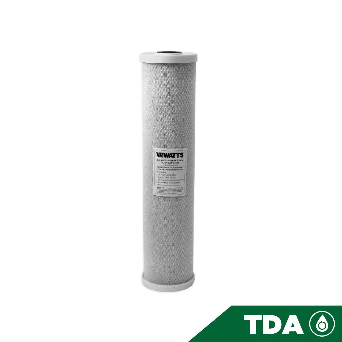 CARTUCHO DE CARBON BLOCK 20, 5 MICRAS Marca WATTS. Modelo: 601619