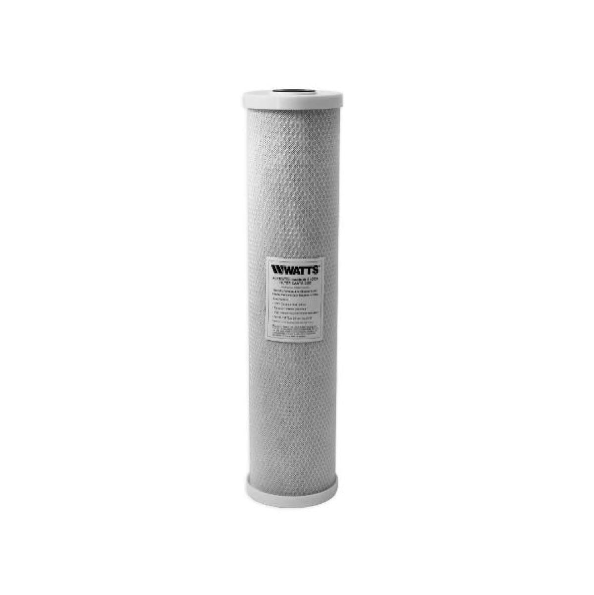 CARTUCHO DE CARBON BLOCK 20, 5 MICRAS Marca WATTS. Modelo: 601619