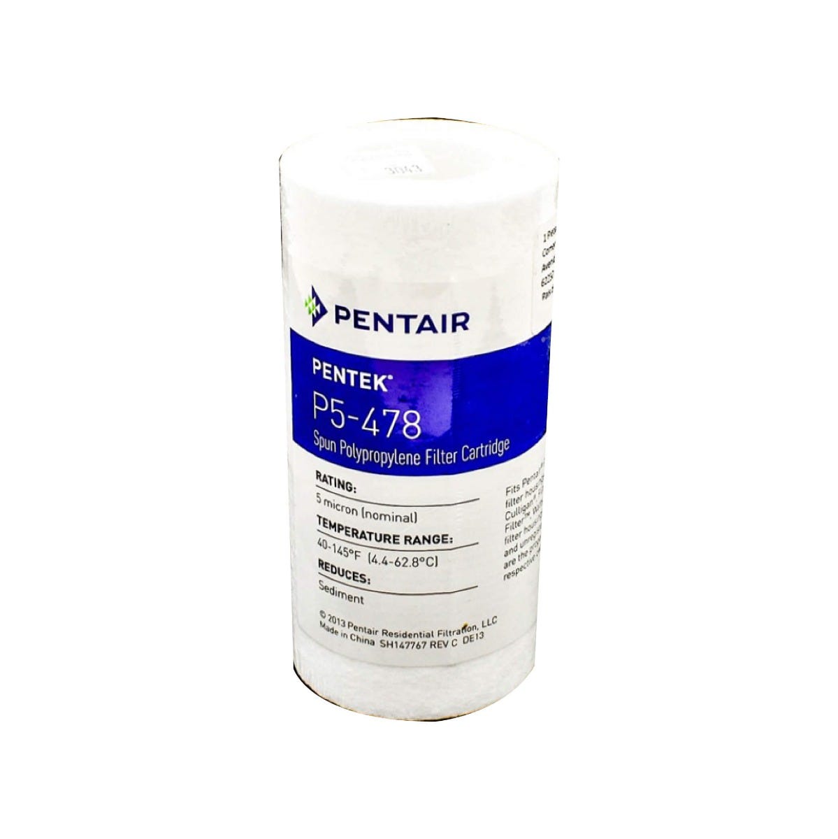 CARTUCHO P5-478 SPUN POLYPROPILENO Marca PENTEK. Modelo: 607123
