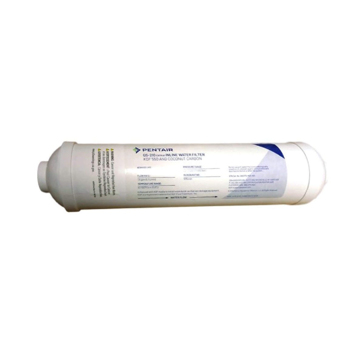 CARTUCHO DE CARBON ACTIVADO Y KDF EN LINEA 2"X11" CONEXXION 1/4" JG Marca PENTEK. Modelo: 607283