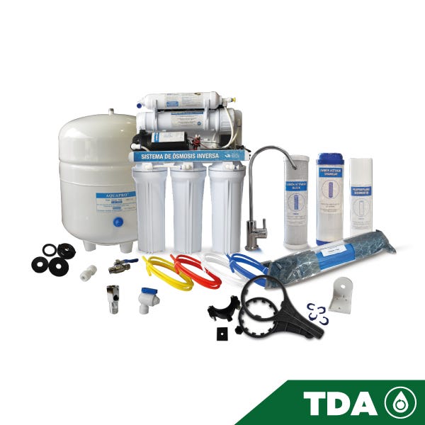 OSMOSIS INVERSA AQUEX 100 GPD, 5 ETAPAS, CON BOMBA Marca AQUEX. Modelo: 607655