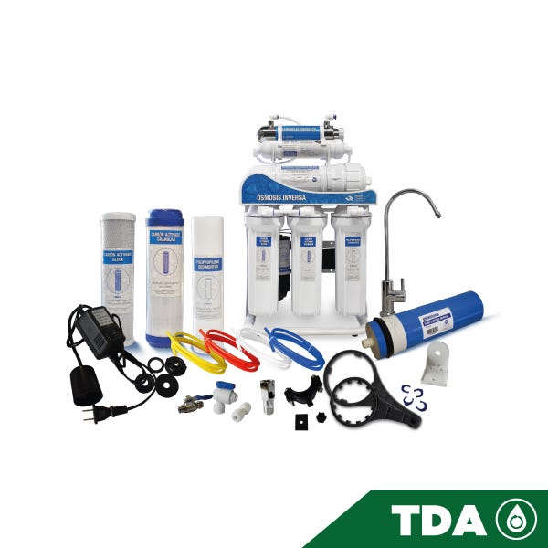 OSMOSIS INVERSA AQUEX 400 GPD, 6 ETAPAS, CON BOMBA, UV Marca AQUEX. Modelo: 607657