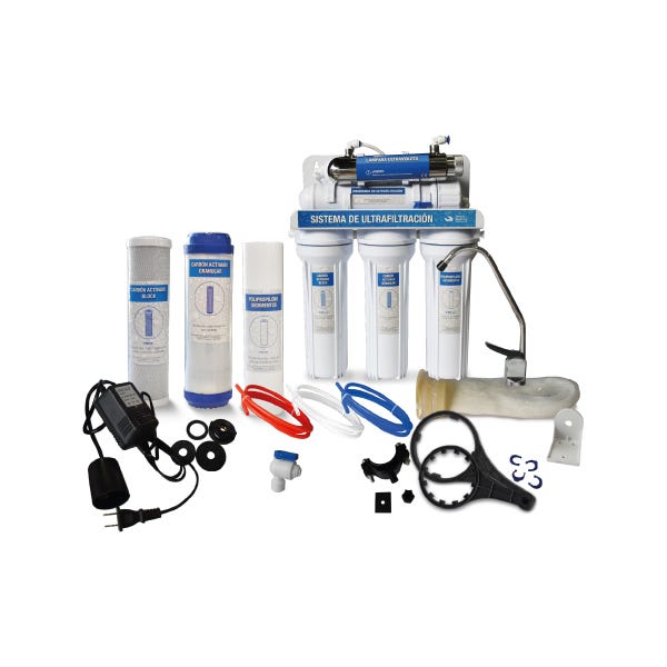 SISTEMA DE ULTRAFILTRACION PLUS CON UV 6 ETAPAS Marca AQUEX. Modelo: 607662