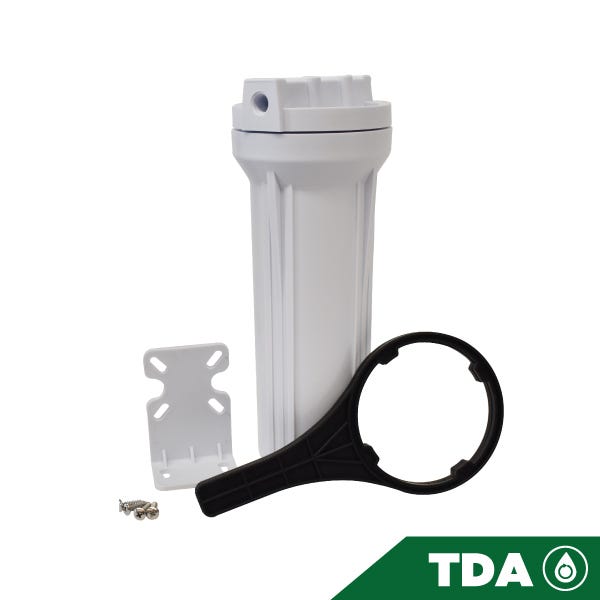 PORTACARTUCHO BLANCO # 10 EN 1/4", SIN PURGADOR Marca AQUEX. Modelo: 607760