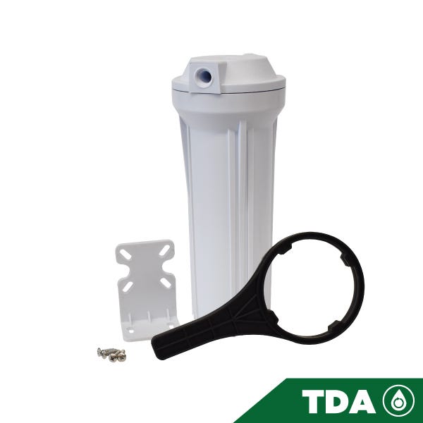 PORTACARTUCHO BLANCO # 10 EN 1/4", TAPA PLANA, SIN PURGADOR Marca AQUEX. Modelo: 607761