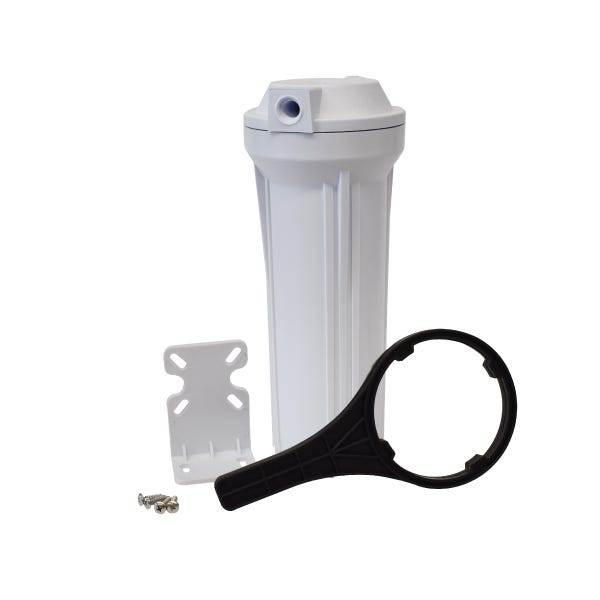 PORTACARTUCHO BLANCO # 10 EN 1/4", TAPA PLANA, SIN PURGADOR Marca AQUEX. Modelo: 607761