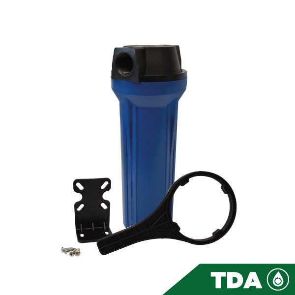 PORTACARTUCHO AZUL # 10 EN 3/4", TAPA PLANA, SIN PURGADOR Marca AQUEX. Modelo: 607762