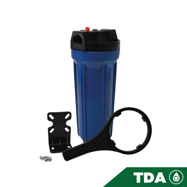 PORTACARTUCHO AZUL # 10 EN 3/4", CON PURGADOR Marca AQUEX. Modelo: 607763