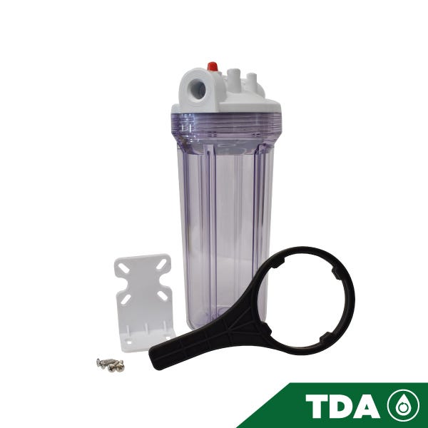 PORTACARTUCHO CLARO # 10 EN 1/2", CON PURGADOR Marca AQUEX. Modelo: 607766
