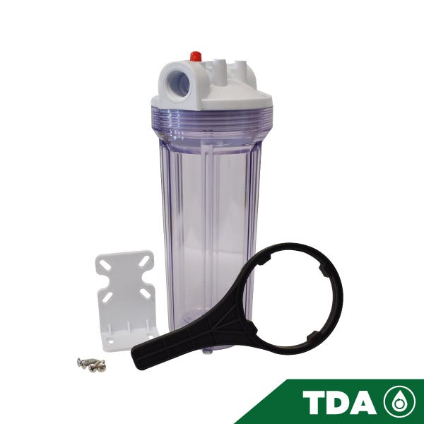 PORTACARTUCHO CLARO # 10 EN 3/4", CON PURGADOR Marca AQUEX. Modelo: 607767