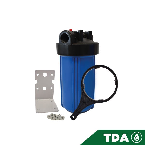PORTACARTUCHO AZUL # 10 BIG BLUE EN 1", CON PURGADOR Marca AQUEX. Modelo: 607769