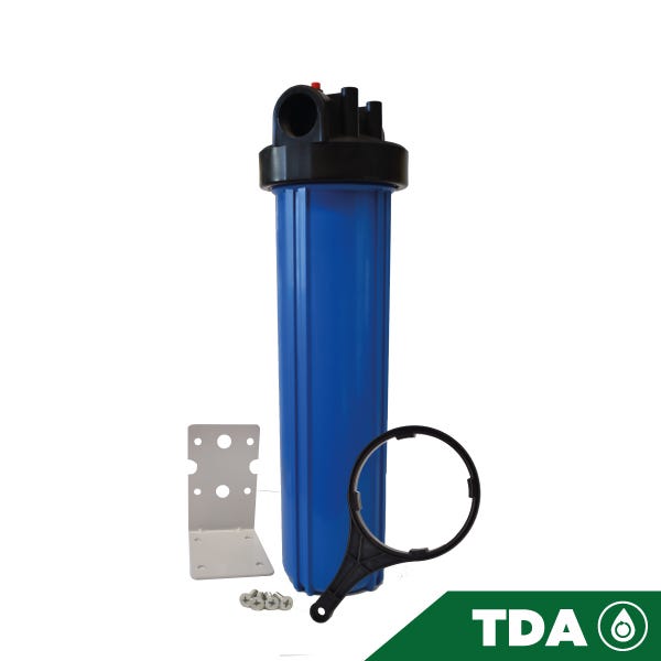 PORTACARTUCHO AZUL # 20 BIG BLUE EN 1 1/2", CON PURGADOR Marca AQUEX. Modelo: 607770
