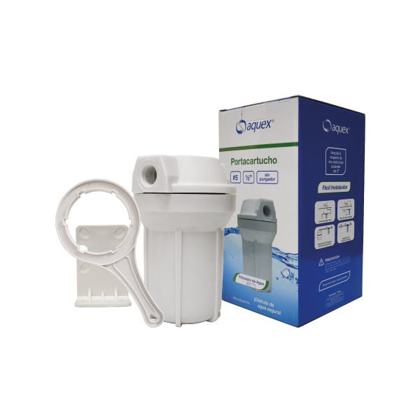 PORTACARTUCHO BLANCO # 5 EN 1/2", SIN PURGADOR Marca AQUEX. Modelo: 607771