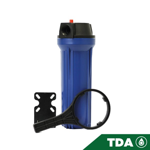 PORTACARTUCHO AZUL # 10 EN 3/4", TAPA PLANA, CON PURGADOR Marca AQUEX. Modelo: 607774