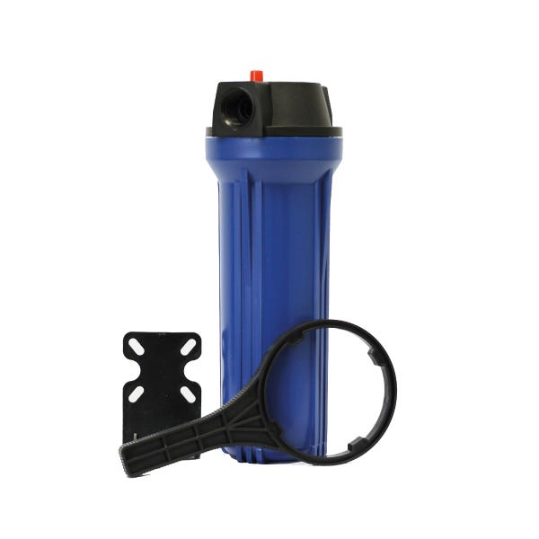 PORTACARTUCHO AZUL # 10 EN 3/4", TAPA PLANA, CON PURGADOR Marca AQUEX. Modelo: 607774