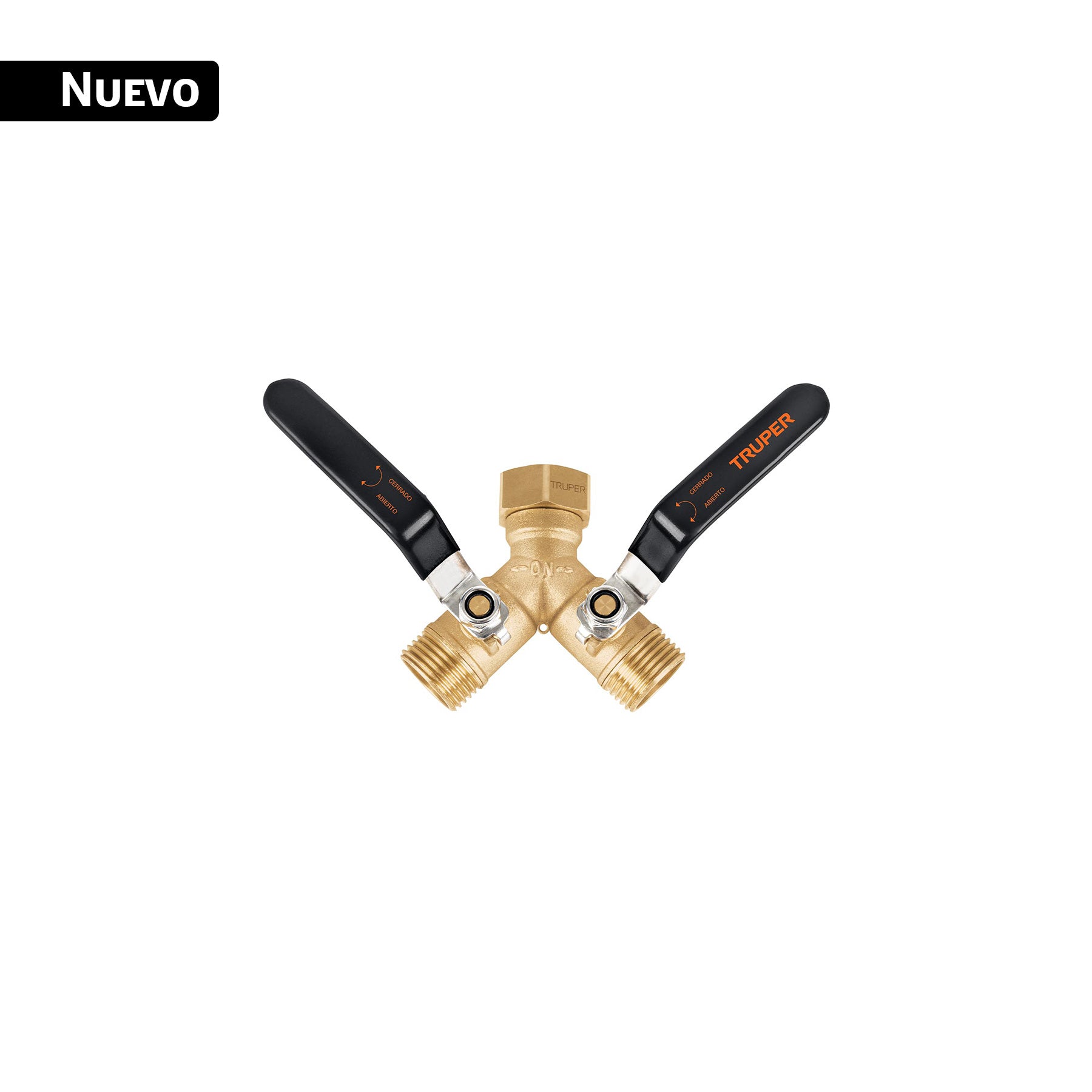 Conector 'Y' 3/4' cuerpo robusto con tuerca móvil p/manguera. Modelo: AD-2L