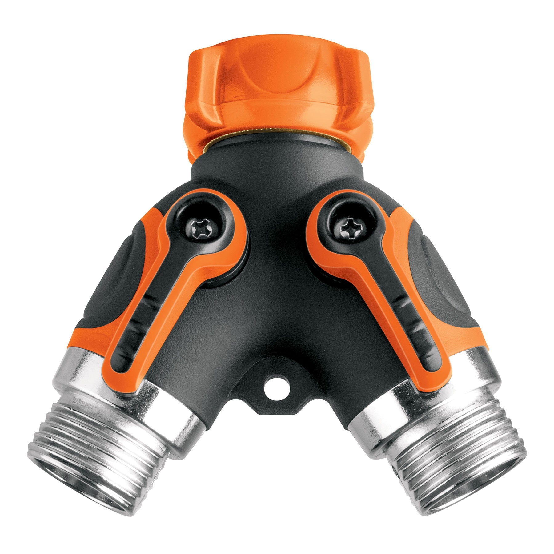 Conector 'Y' 3/4' metálico con recubrimiento para manguera. Modelo: AD-2R