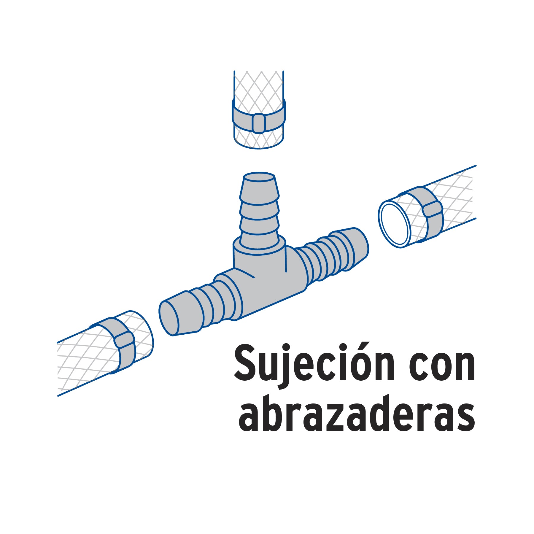 Tee inserción macho latón 1' para manguera, FOSET. Modelo: ADPO-1T