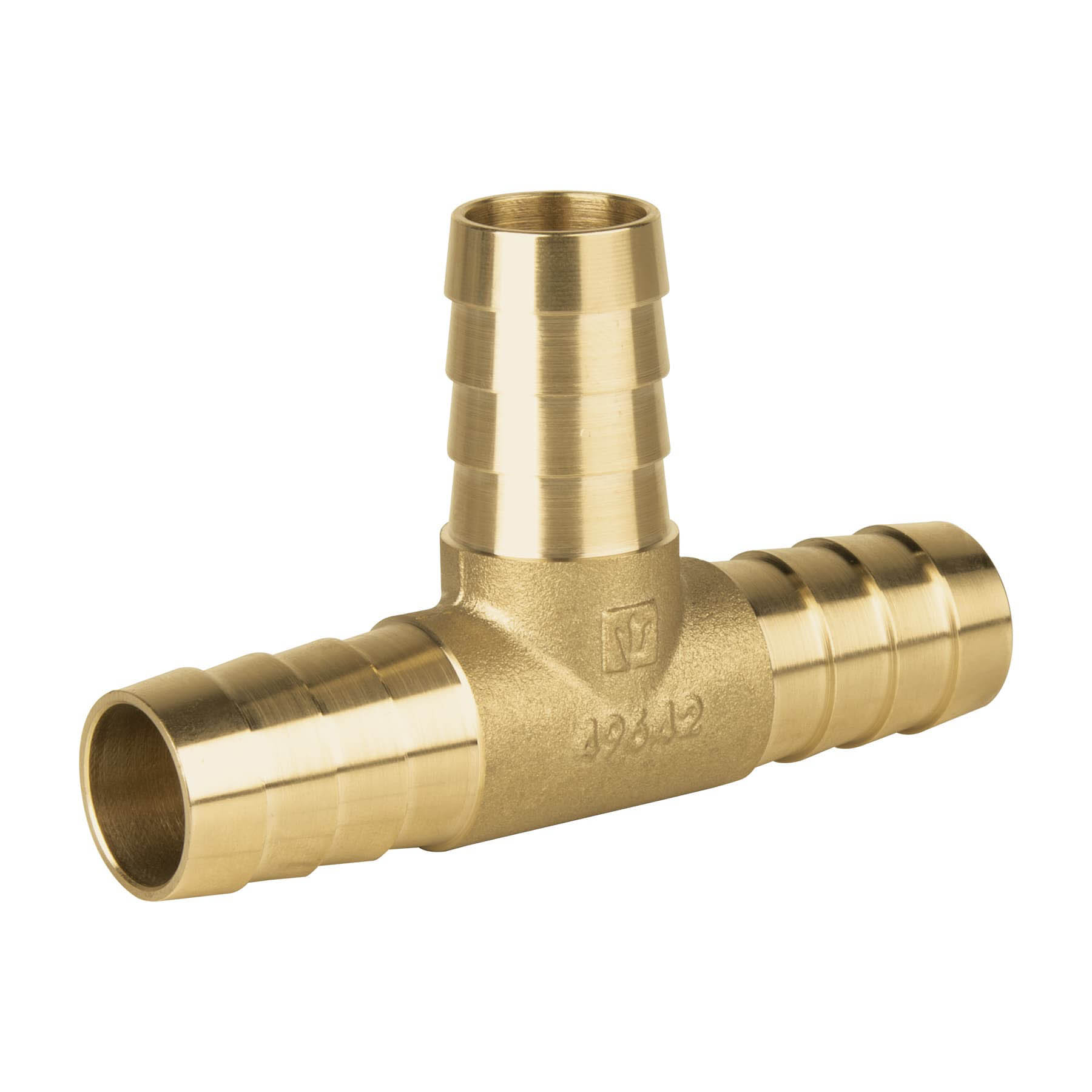 Tee inserción macho latón 3/4' para manguera, FOSET. Modelo: ADPO-3/4T