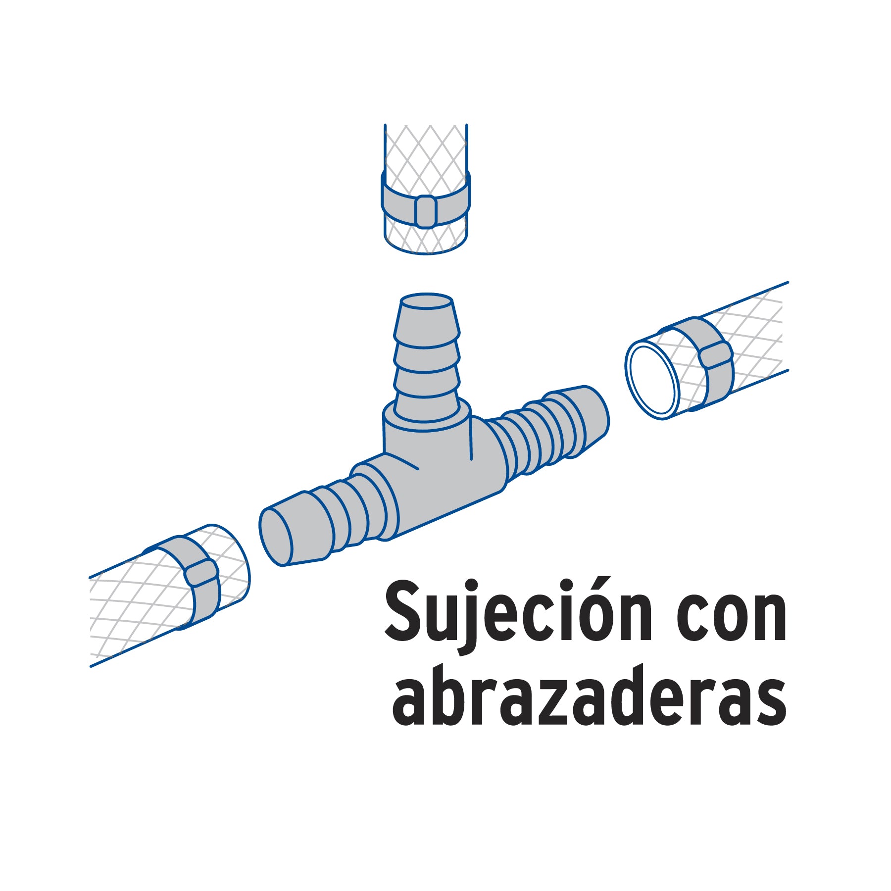 Tee inserción macho latón 3/4' para manguera, FOSET. Modelo: ADPO-3/4T