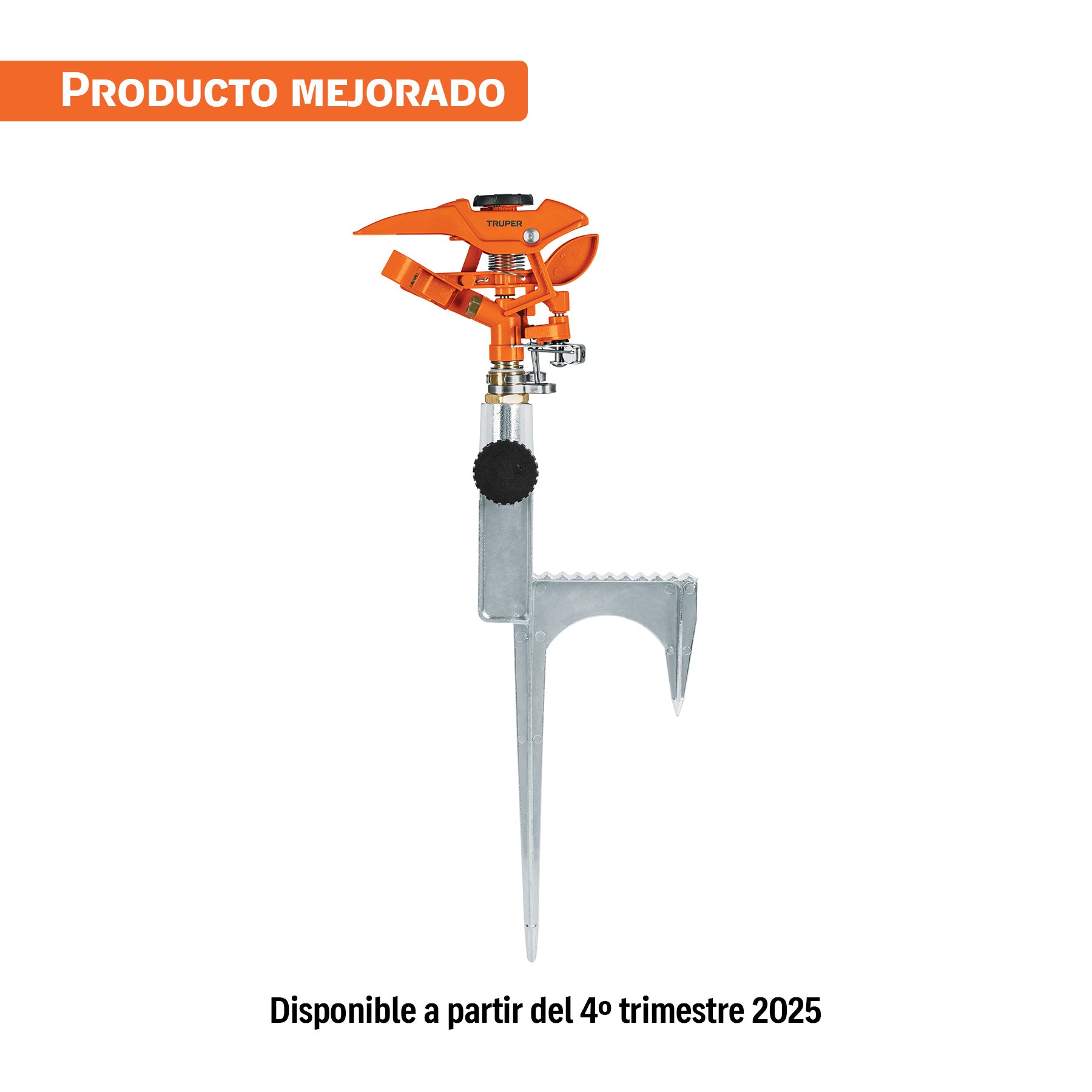 Aspersor metálico 14' dos vías, reforzado, estaca de escalón. Modelo: ASP-11R