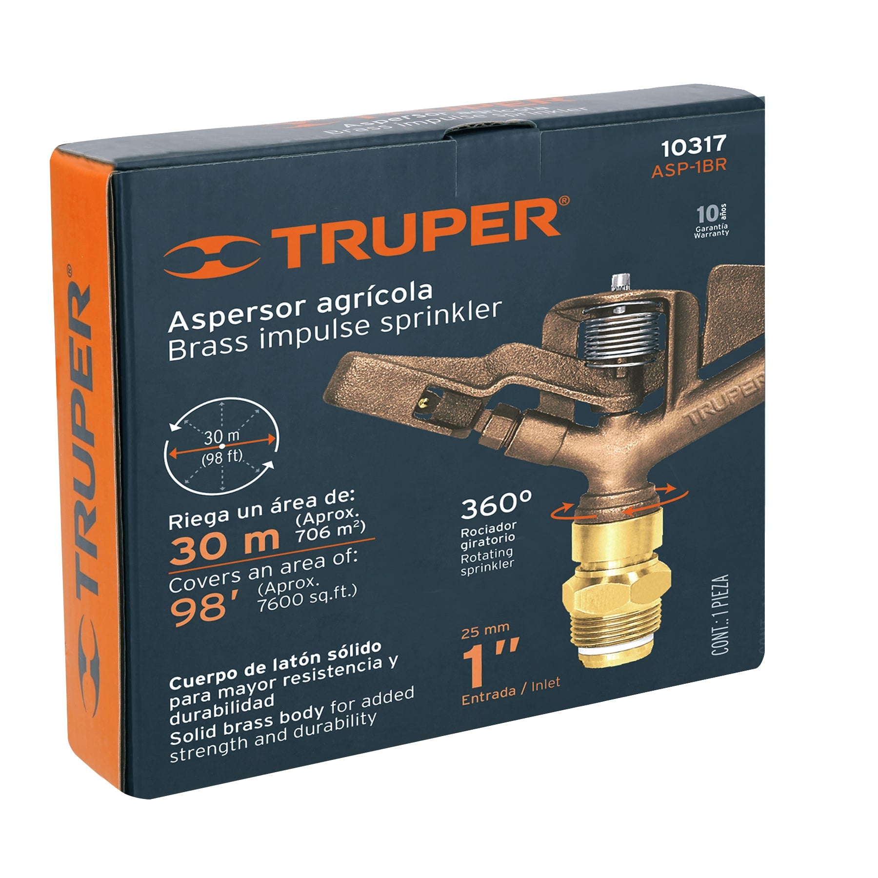 Aspersor agrícola de 1' fundido en latón, TRUPER. Modelo: ASP-1BR