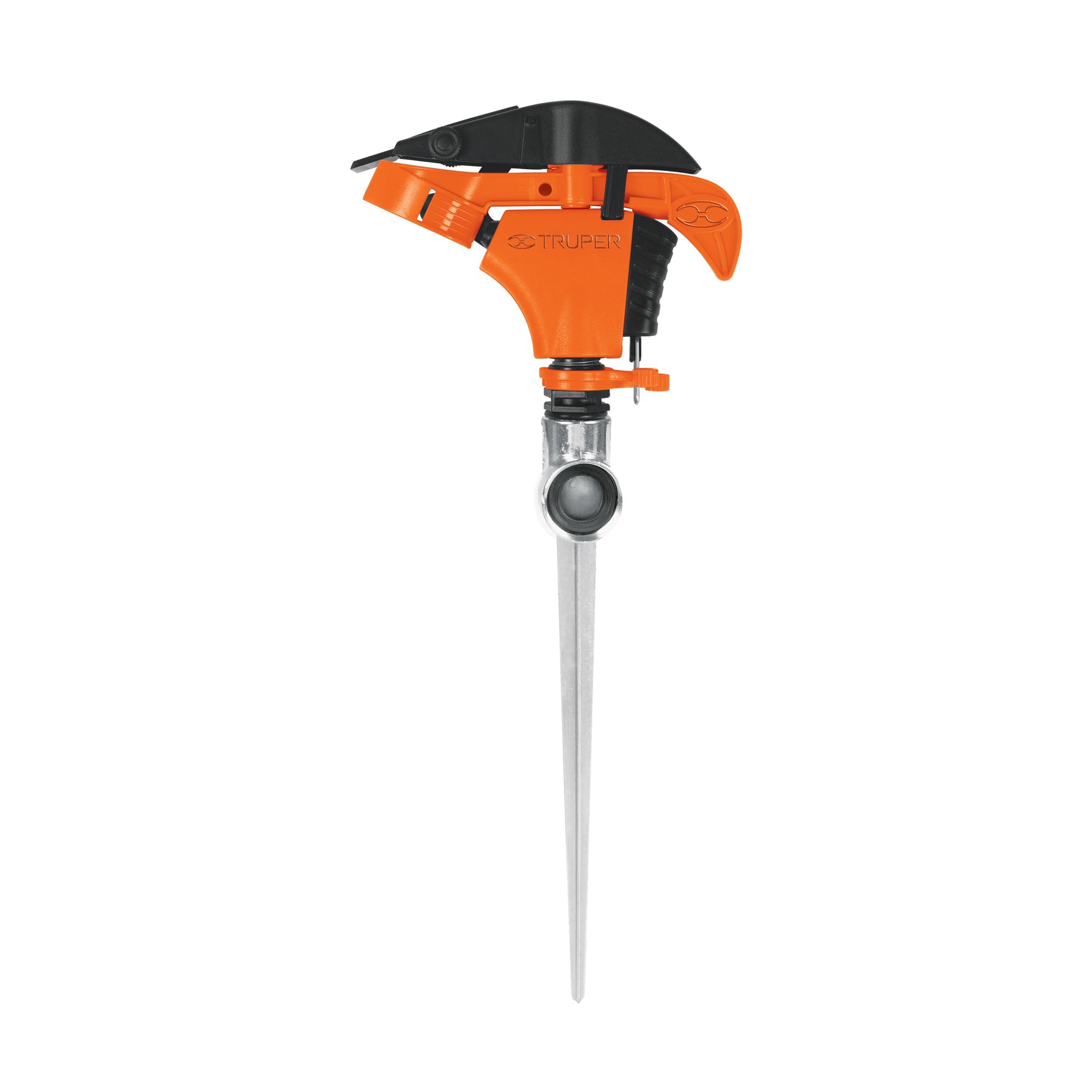Aspersor plástico 11', una vía, estaca metálica, TRUPER. Modelo: ASP-P11