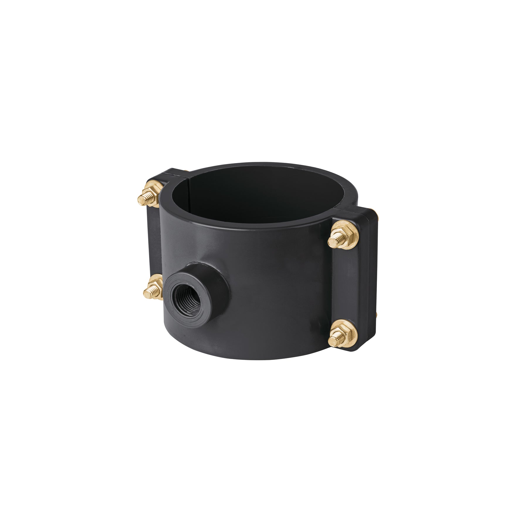 Abrazadera para toma domiciliaria PP 4' x 1/2', FOSET. Modelo: ATD-4