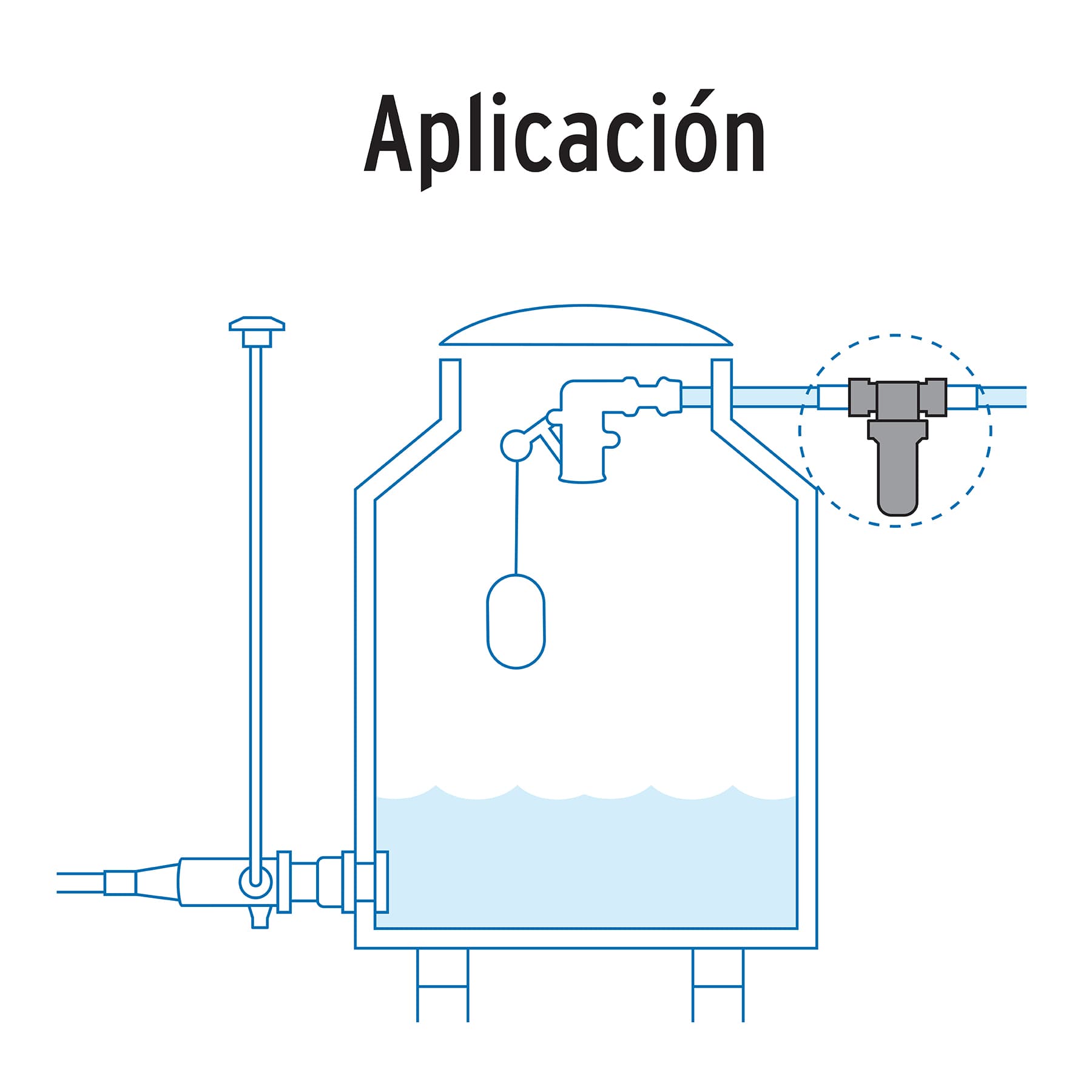 Filtro de agua para tinaco, FOSET. Modelo: ATIN-006