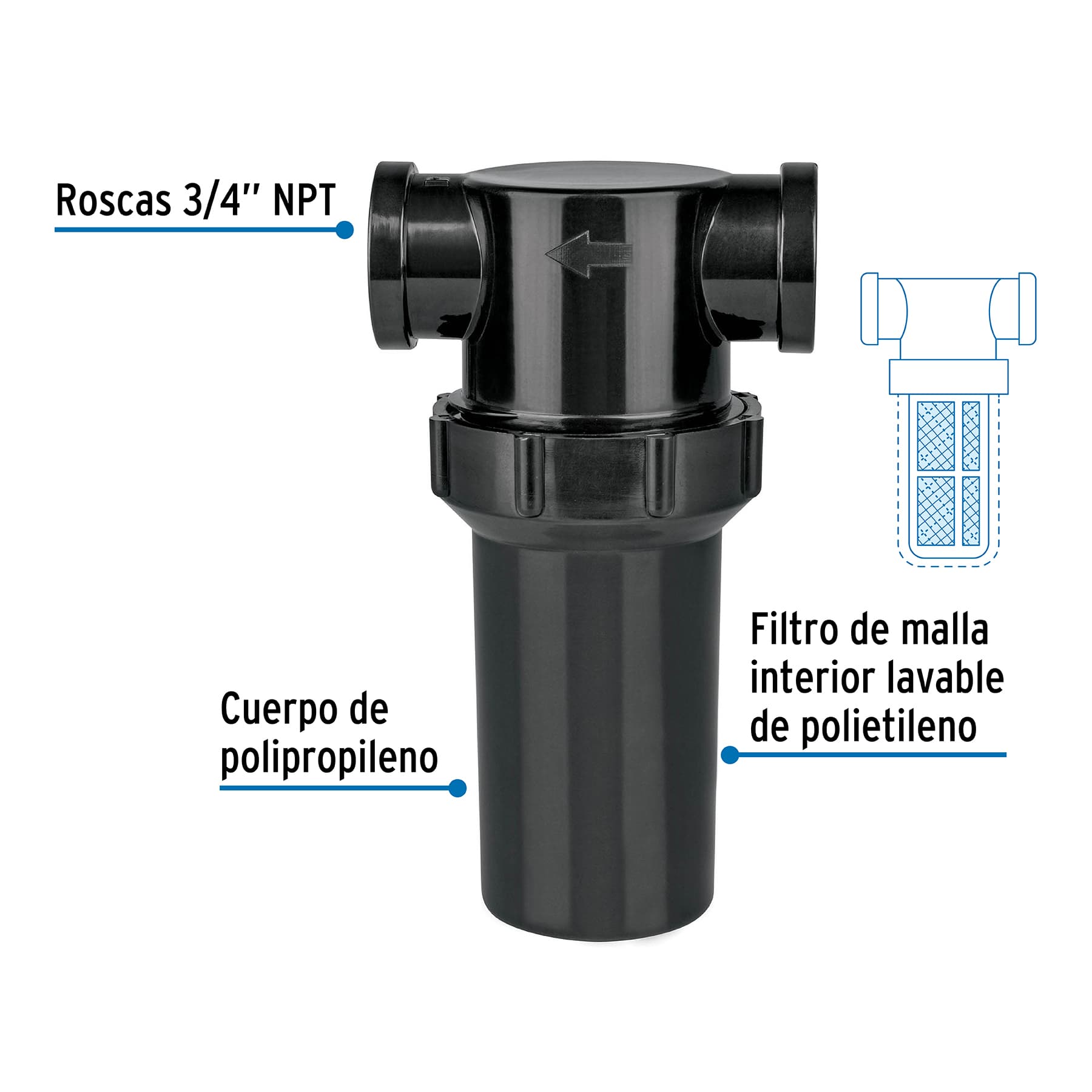 Filtro de agua para tinaco, FOSET. Modelo: ATIN-006