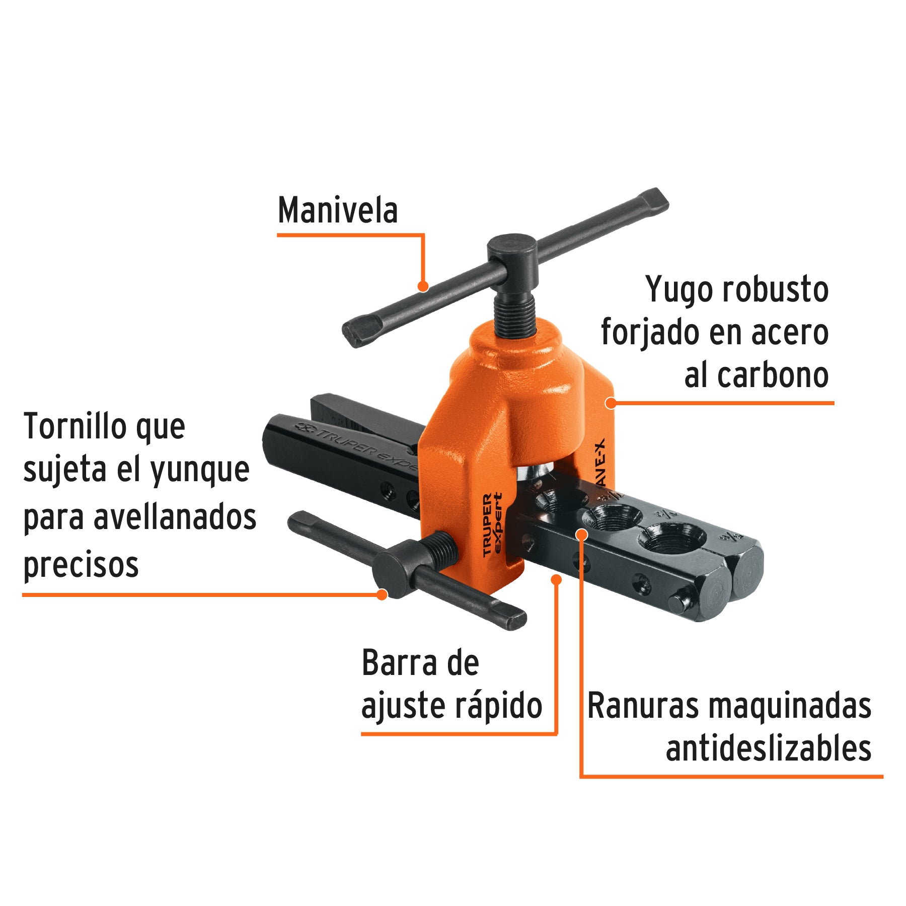 Avellanador profesional de 3/16' a 5/8', TRUPER EXPERT. Modelo: AVE-X