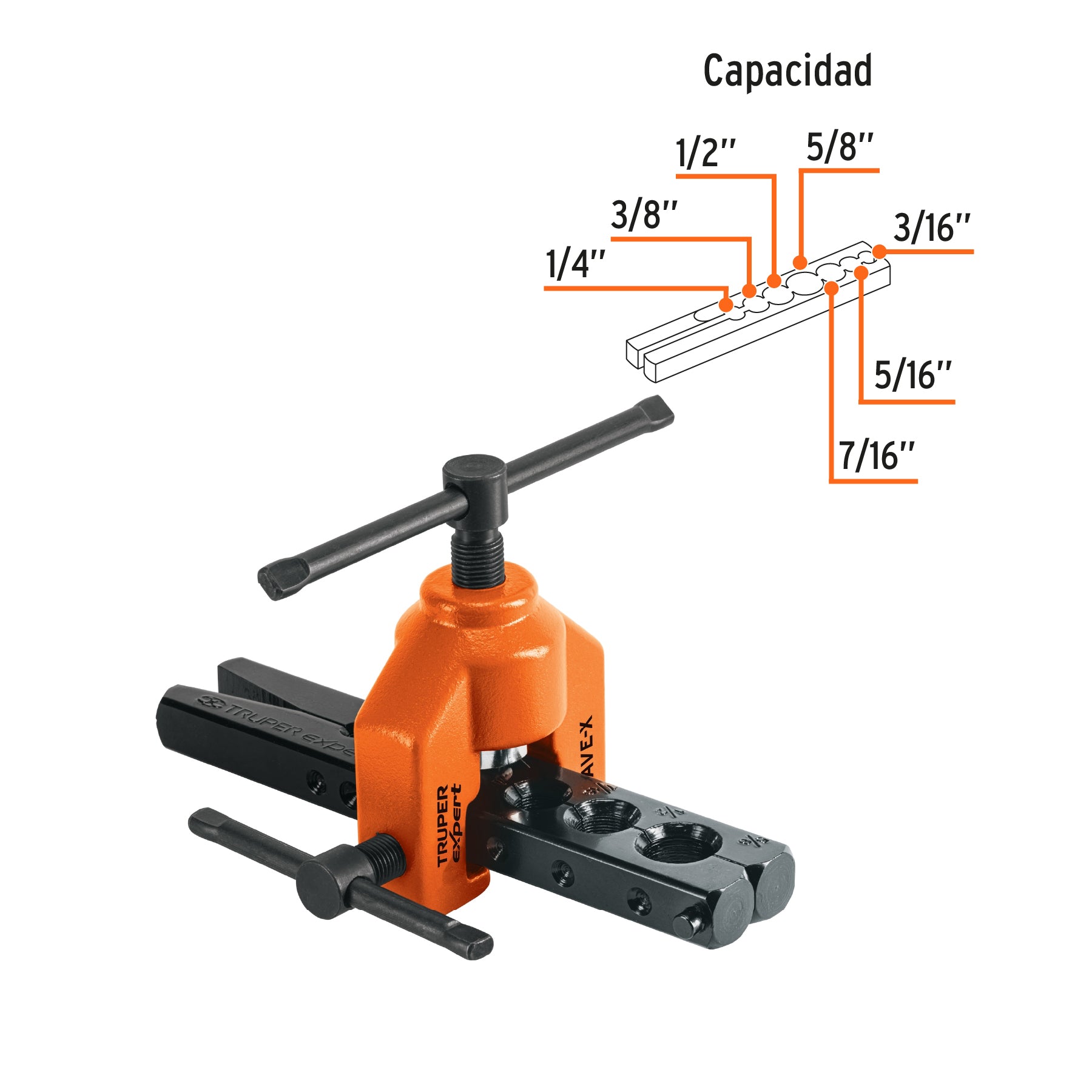 Avellanador profesional de 3/16' a 5/8', TRUPER EXPERT. Modelo: AVE-X