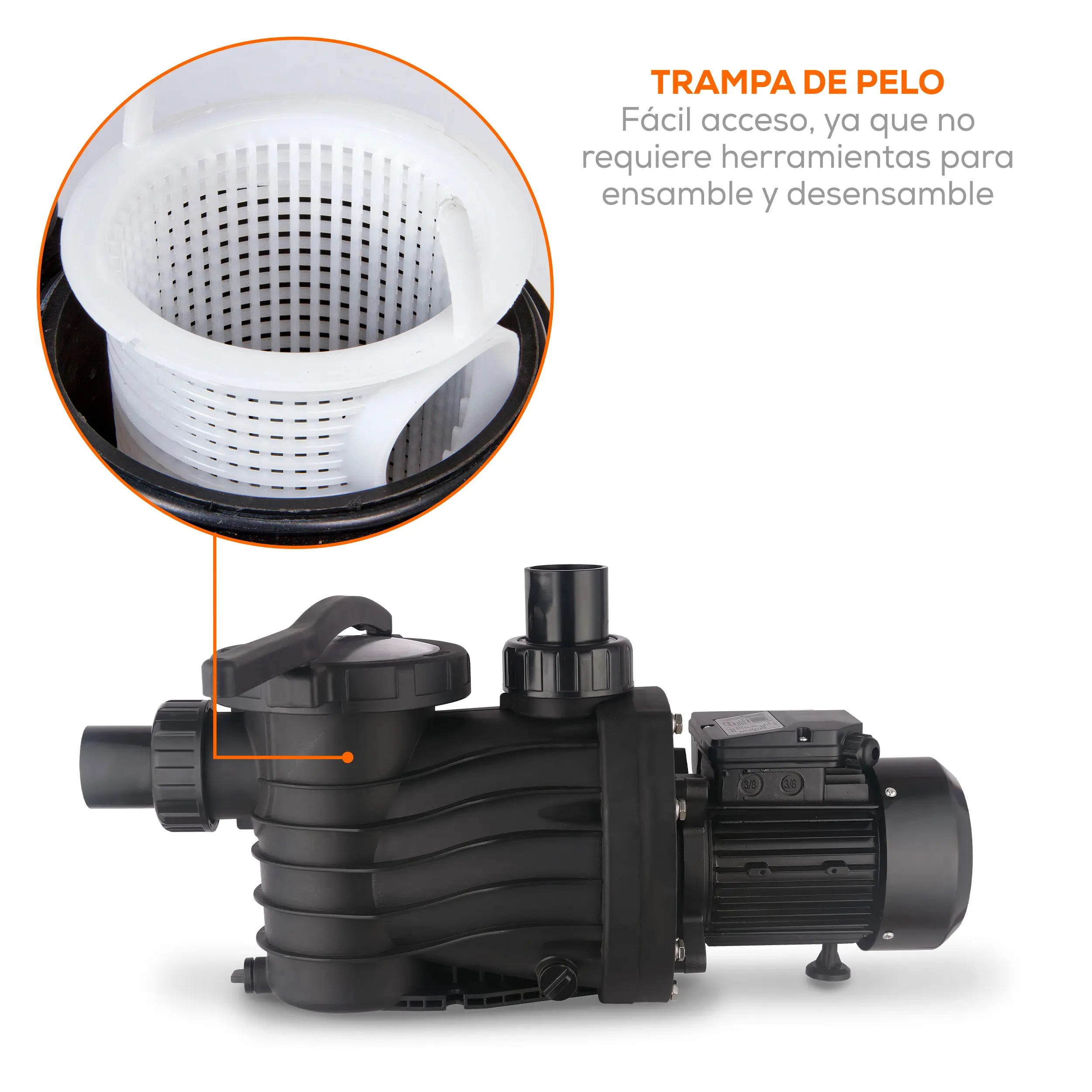 Bomba para alberca 295 L/min Marca EVANS. Modelo: BDP2ME200G