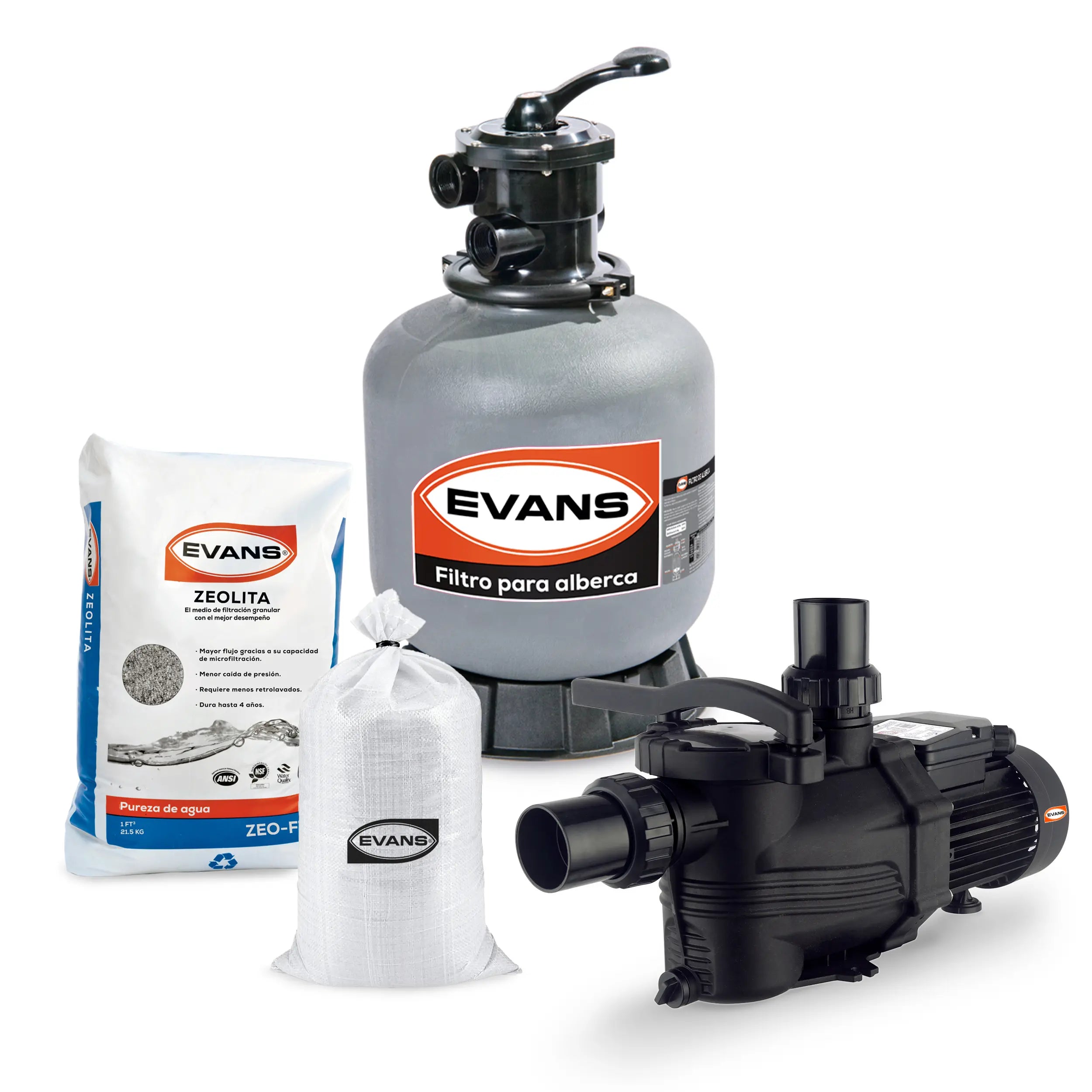 Kit para alberca 63 m3 Marca EVANS. Modelo: KIT-BDP-0.5