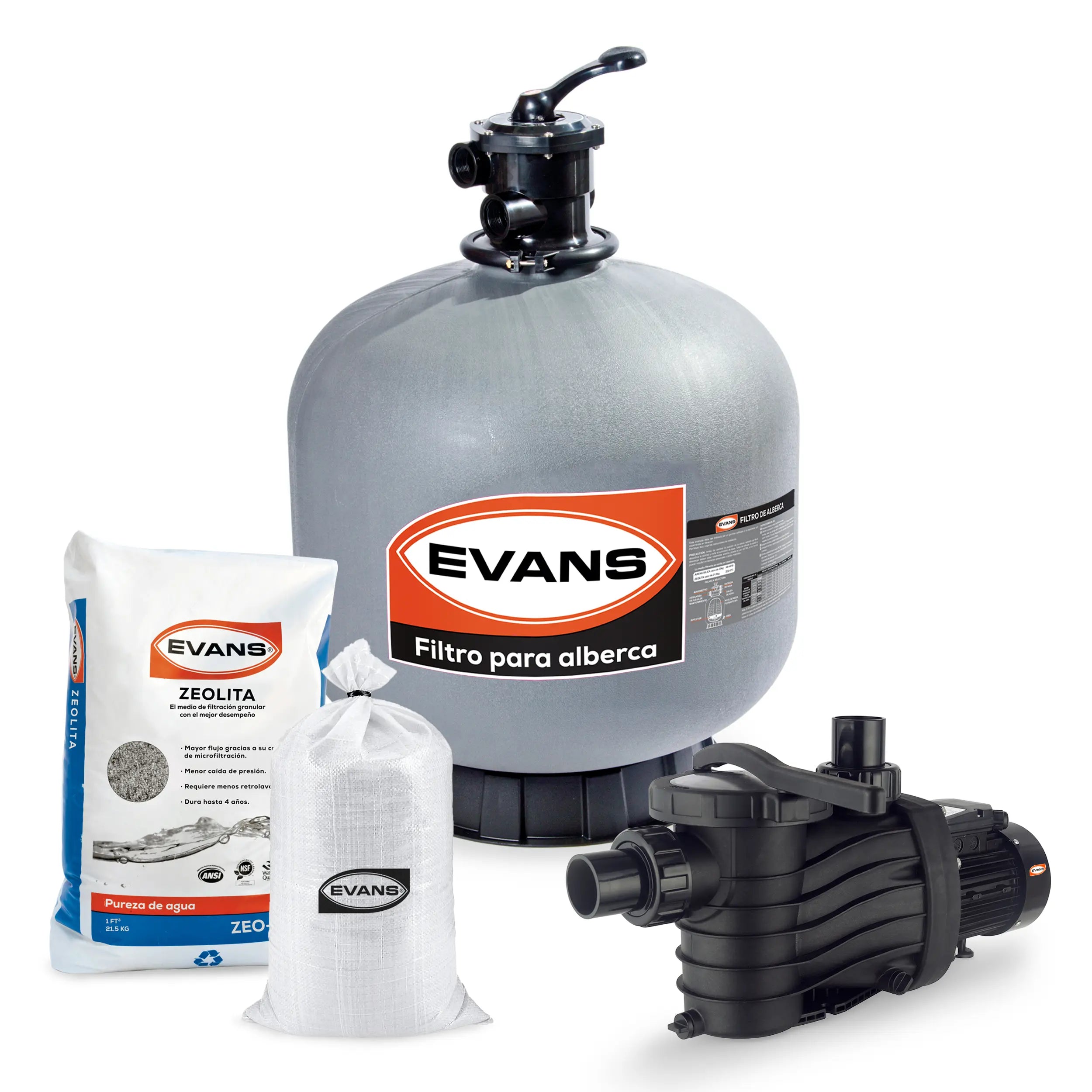 Kit para alberca 84 m3 Marca EVANS. Modelo: KIT-BDP-1