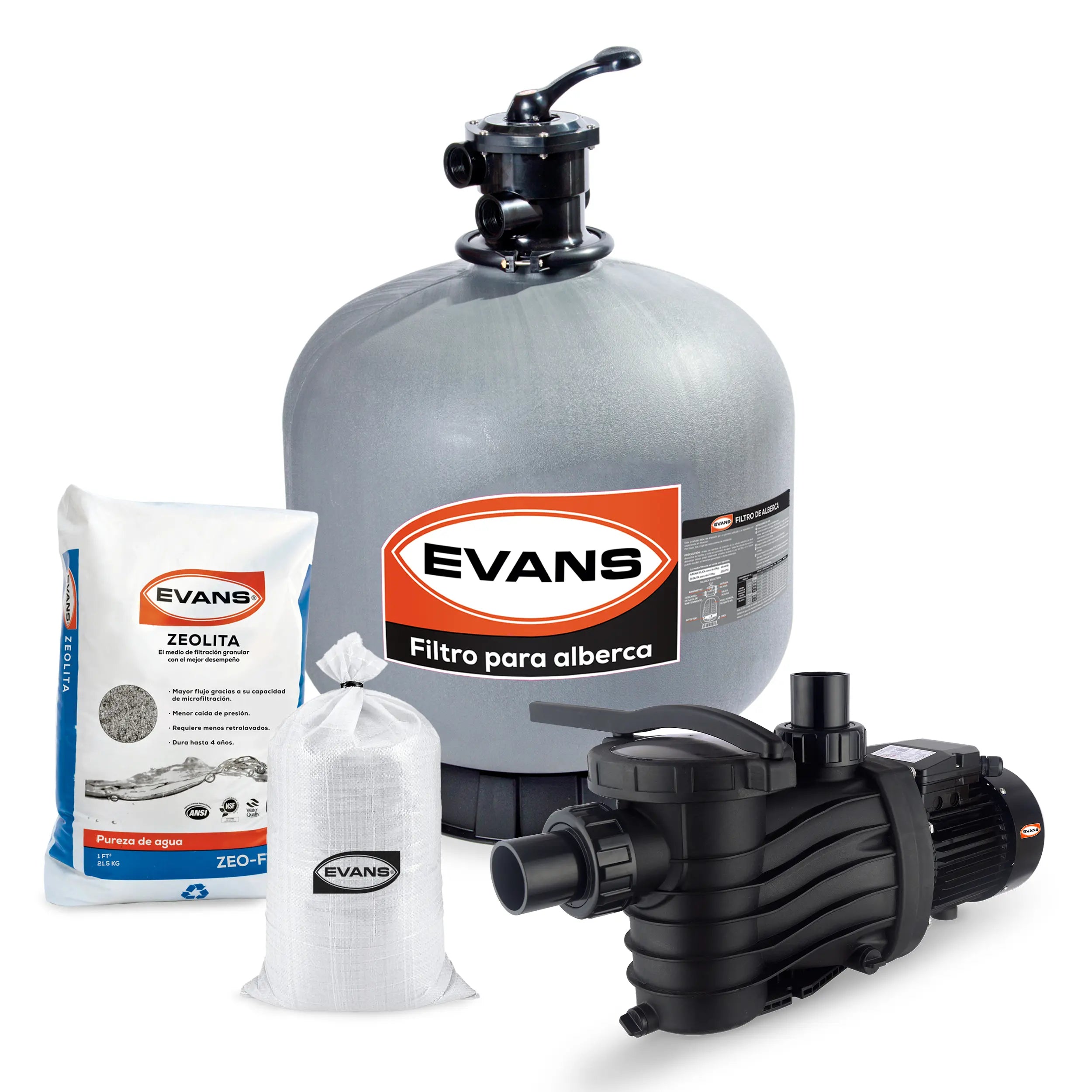 Kit para alberca 142 m3 Marca EVANS. Modelo: KIT-BDP-2