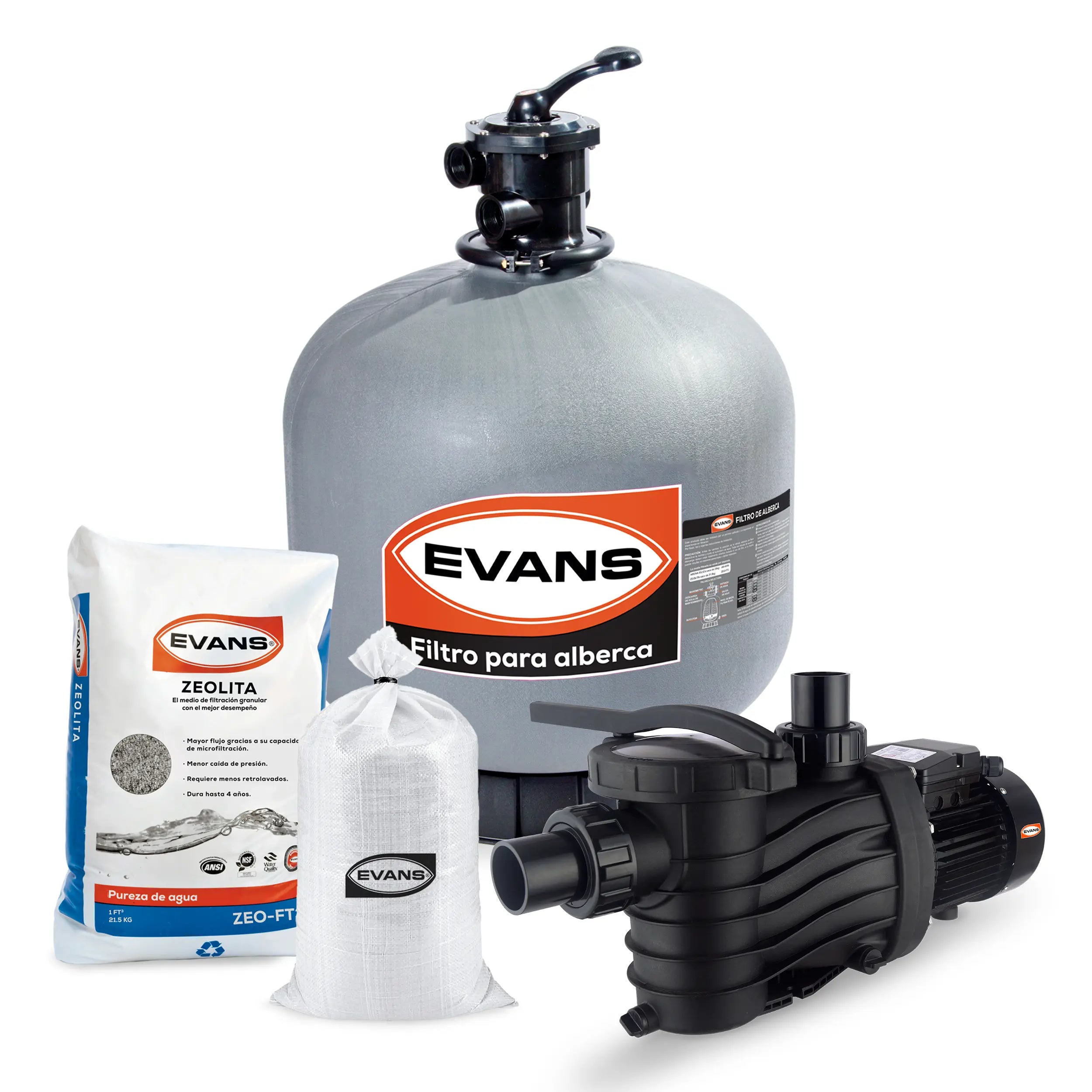 Kit para alberca 156 m3 Marca EVANS. Modelo: KIT-BDP-3