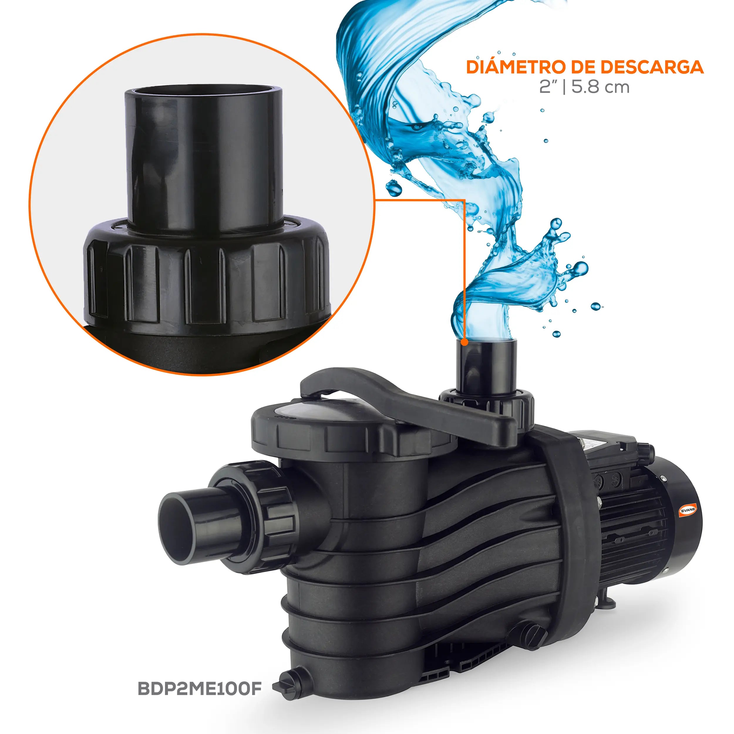 Kit para alberca 84 m3 Marca EVANS. Modelo: KIT-BDP-BDC-1