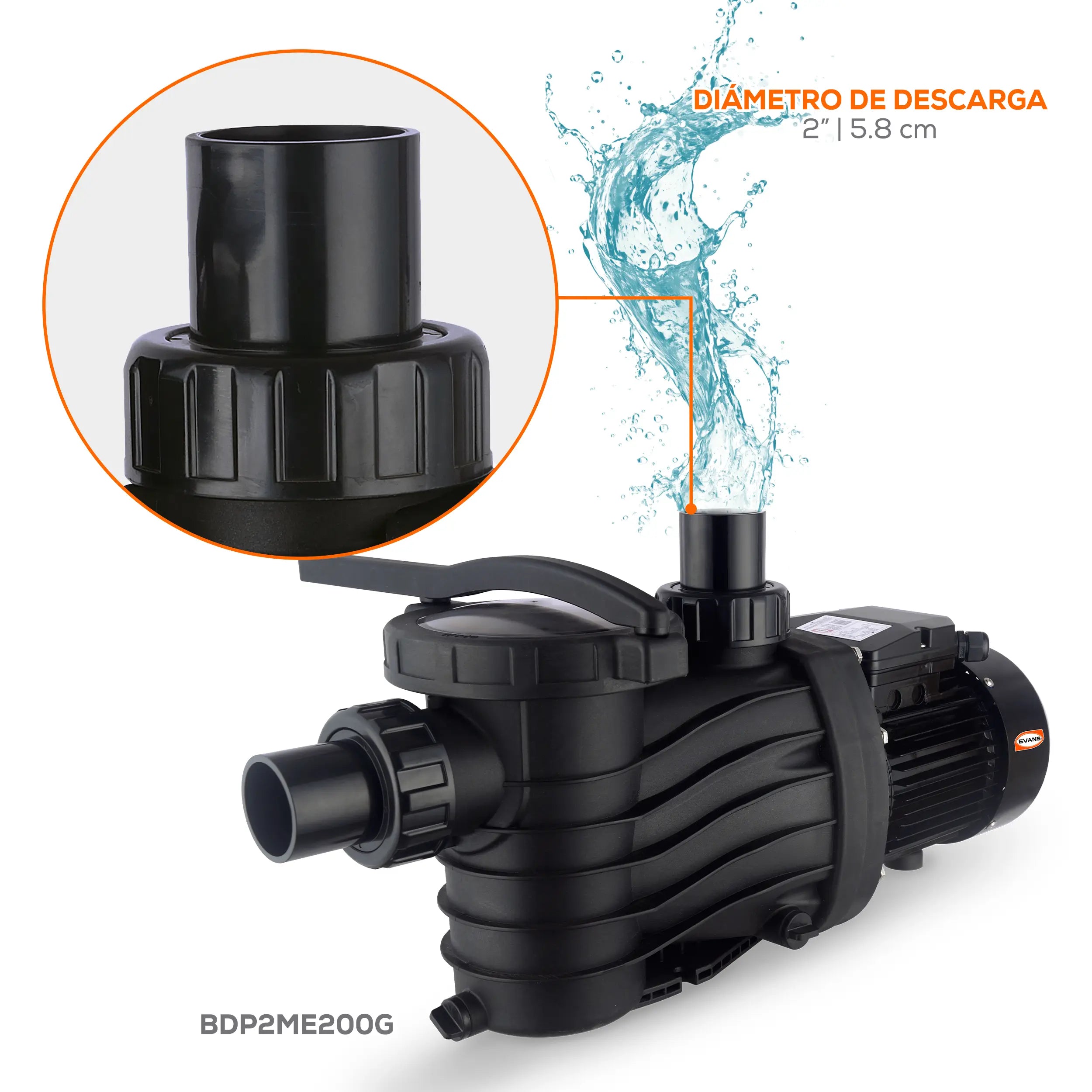 Kit para alberca 142 m3 Marca EVANS. Modelo: KIT-BDP-BDC-2