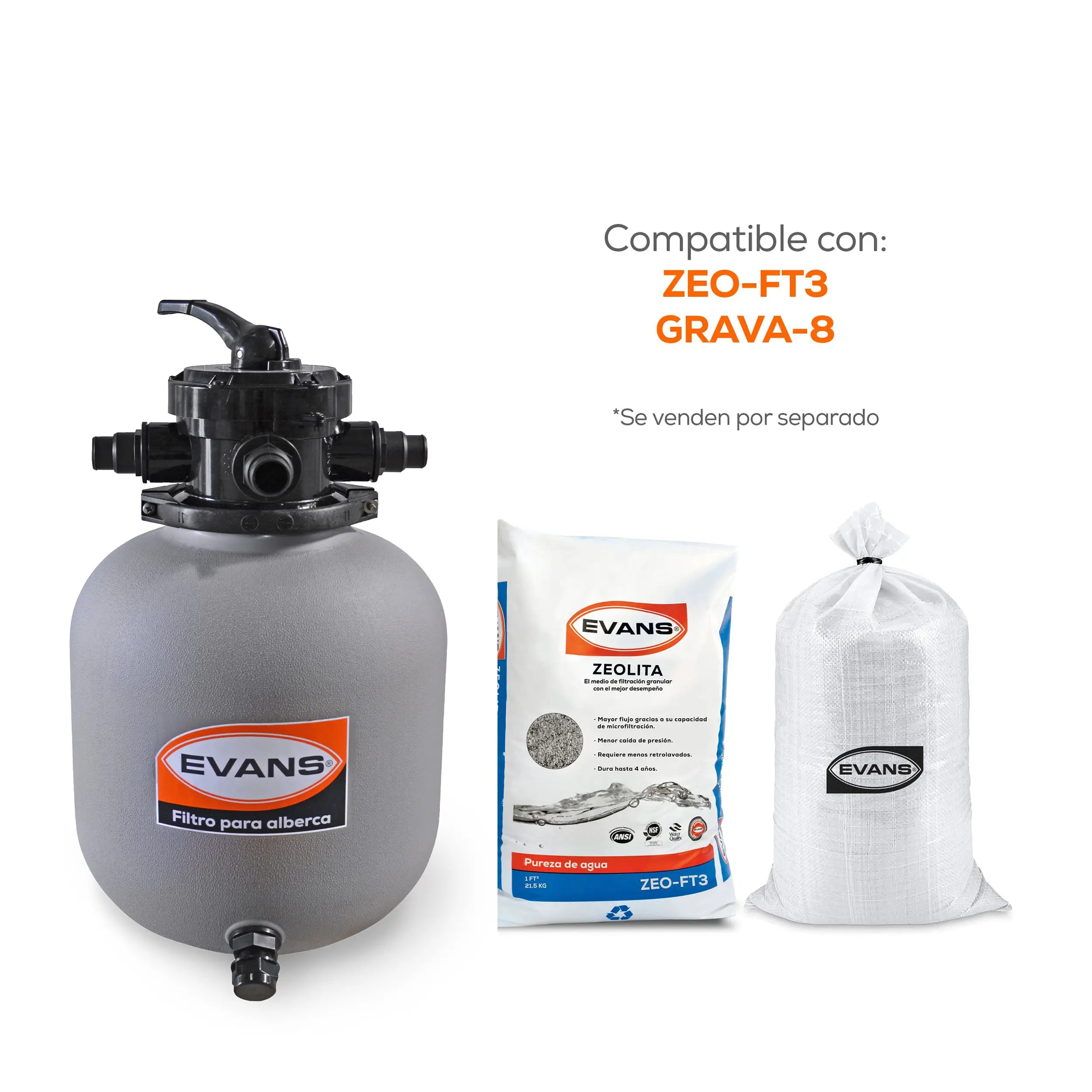 Filtro de alberca 14" plástico Marca EVANS. Modelo: PA-350