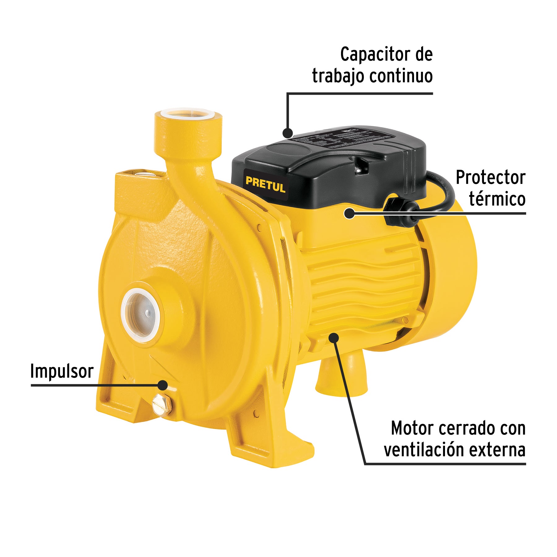 Bomba centrífuga para agua modelo europeo, 1/2 HP, PRETUL. Modelo: BOAC-1/2P