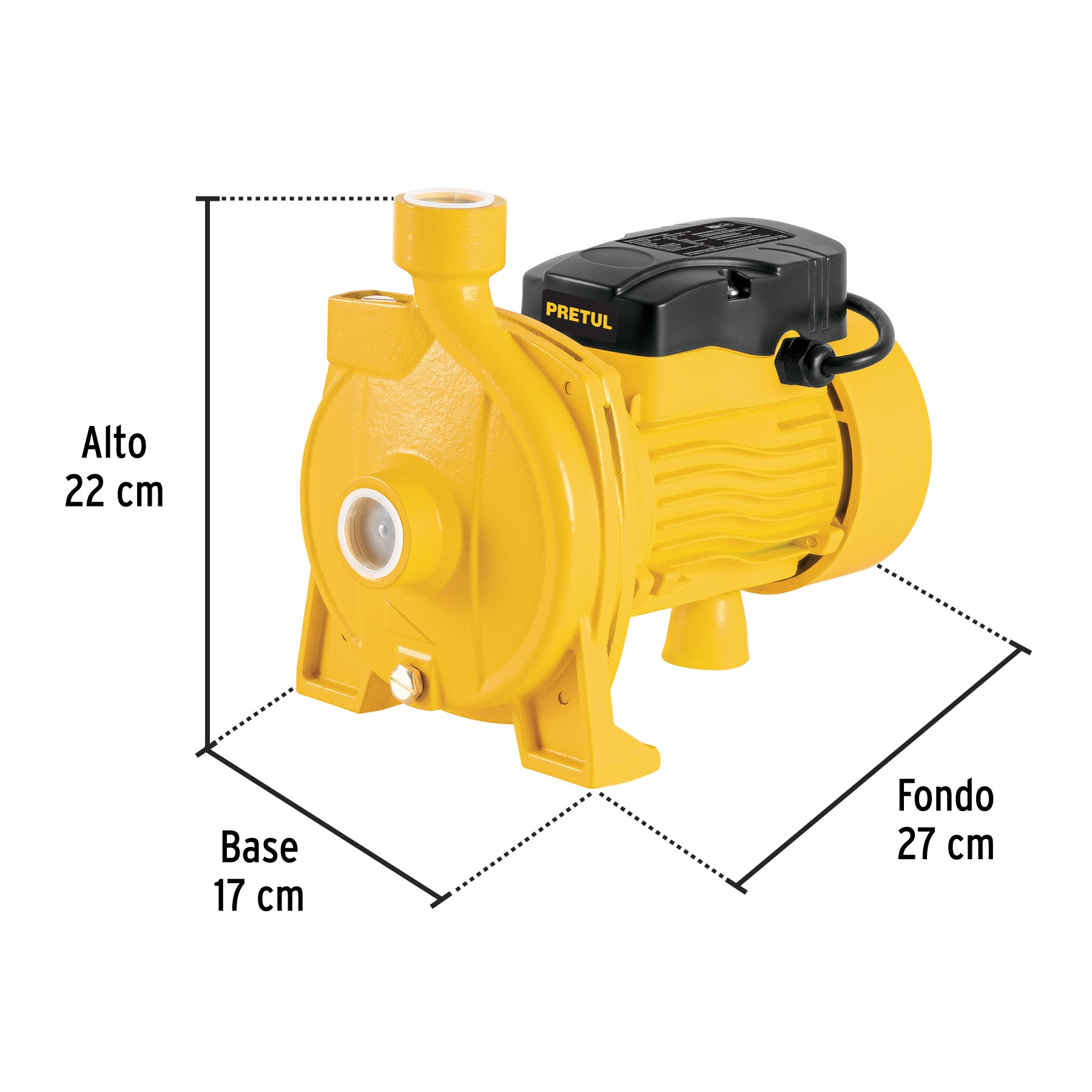 Bomba centrífuga para agua modelo europeo, 1/2 HP, PRETUL. Modelo: BOAC-1/2P